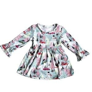 Toddler Winter holiday Christmas long sleeve A-line dress 2T dress
